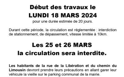 CIRCULATION rue de la Libération MARS 2024