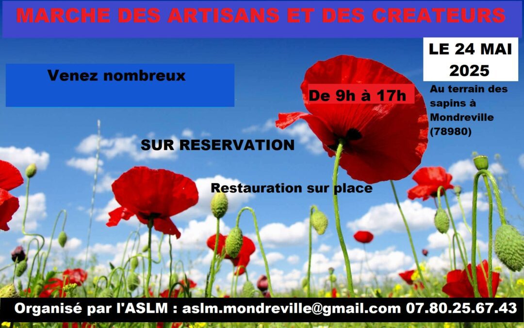 Samedi 24 mai 2025 : Marché des artisans et des créateurs