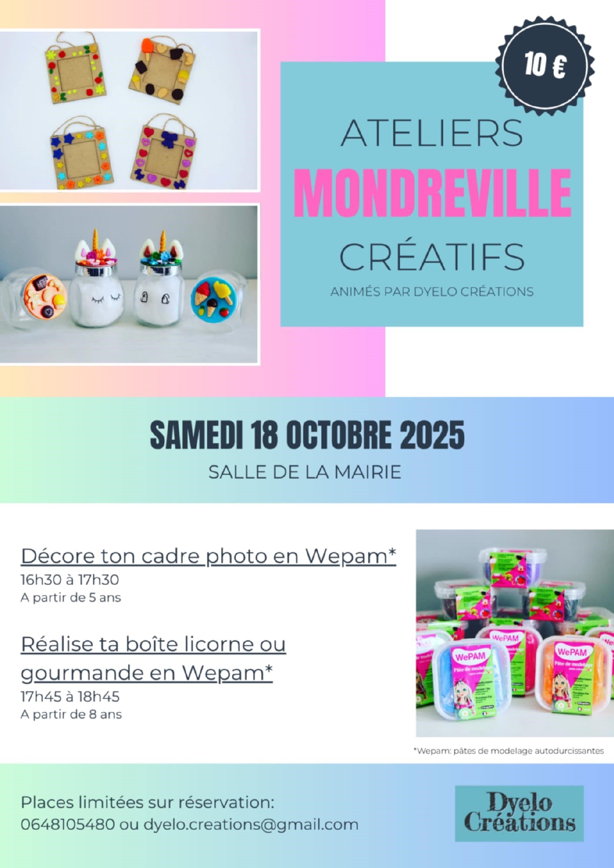 Samedi 18 octobre : Ateliers Créatifs à Mondreville