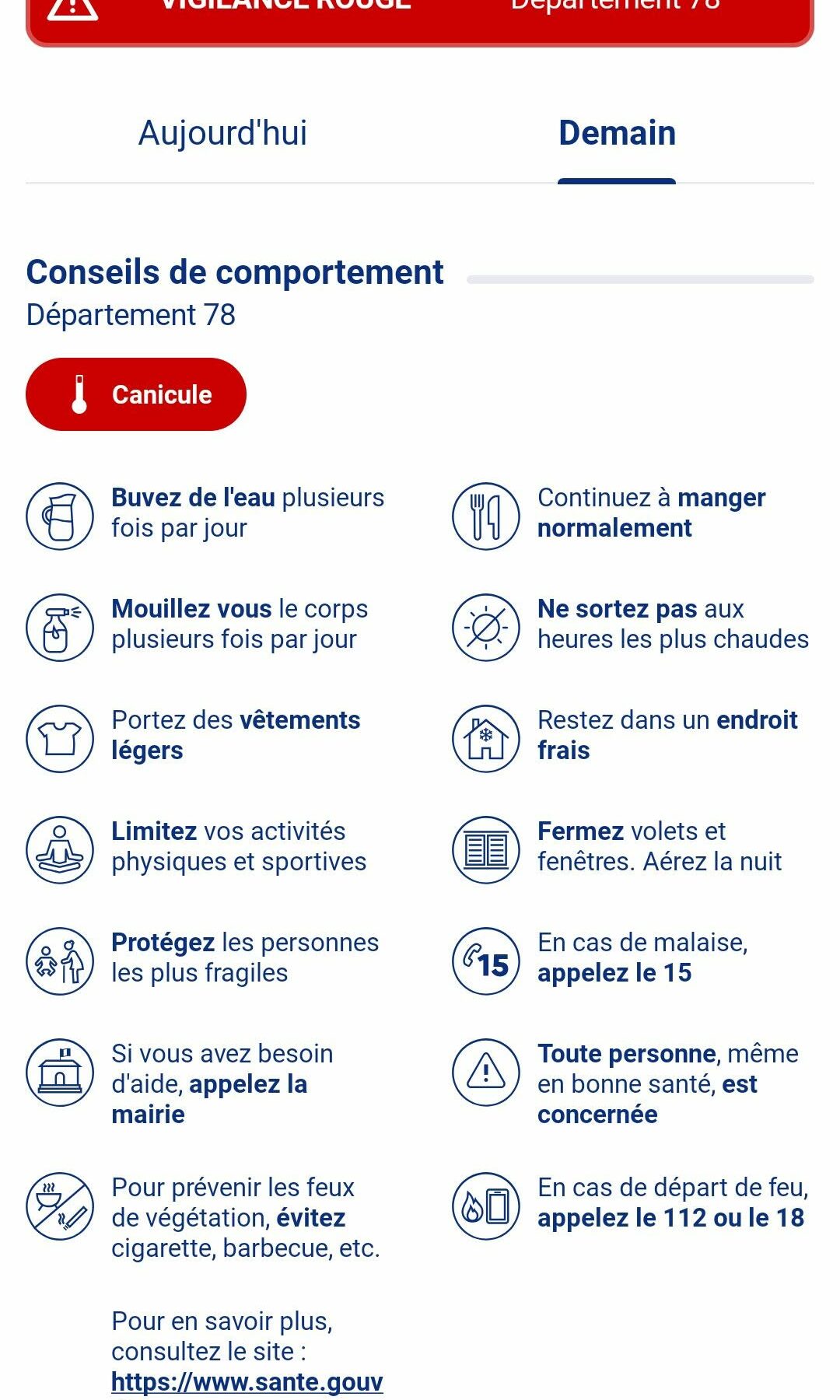 Canicule : Vigilance Rouge