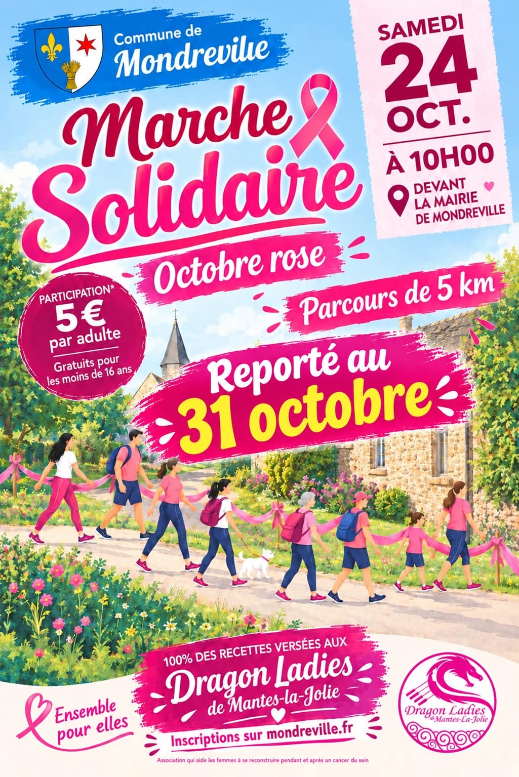 Octobre Rose : Marche solidaire décalée au 31 octobre 2026 à 10h